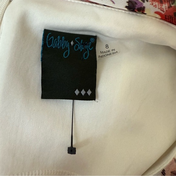 Floral Chiffon Fit & Flare Dress Size 8 Ruffle Sleeve Wedding Guest Formal - Picture 8 of 13